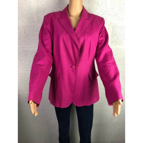Chadwicks Of Boston Pink Holiday Blazer Style 60443FCBR Size14 - Picture 3 of 7
